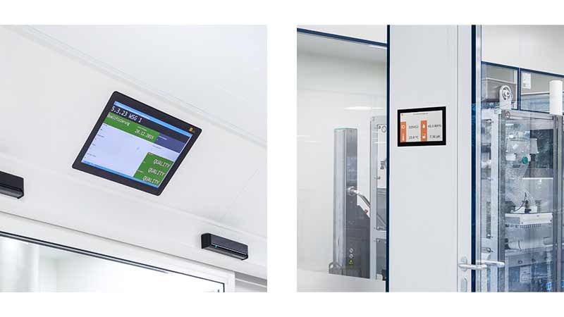 左:CONTROL:安装工作(选项1);右图:MODI房间信息显示-也适合从正面安装